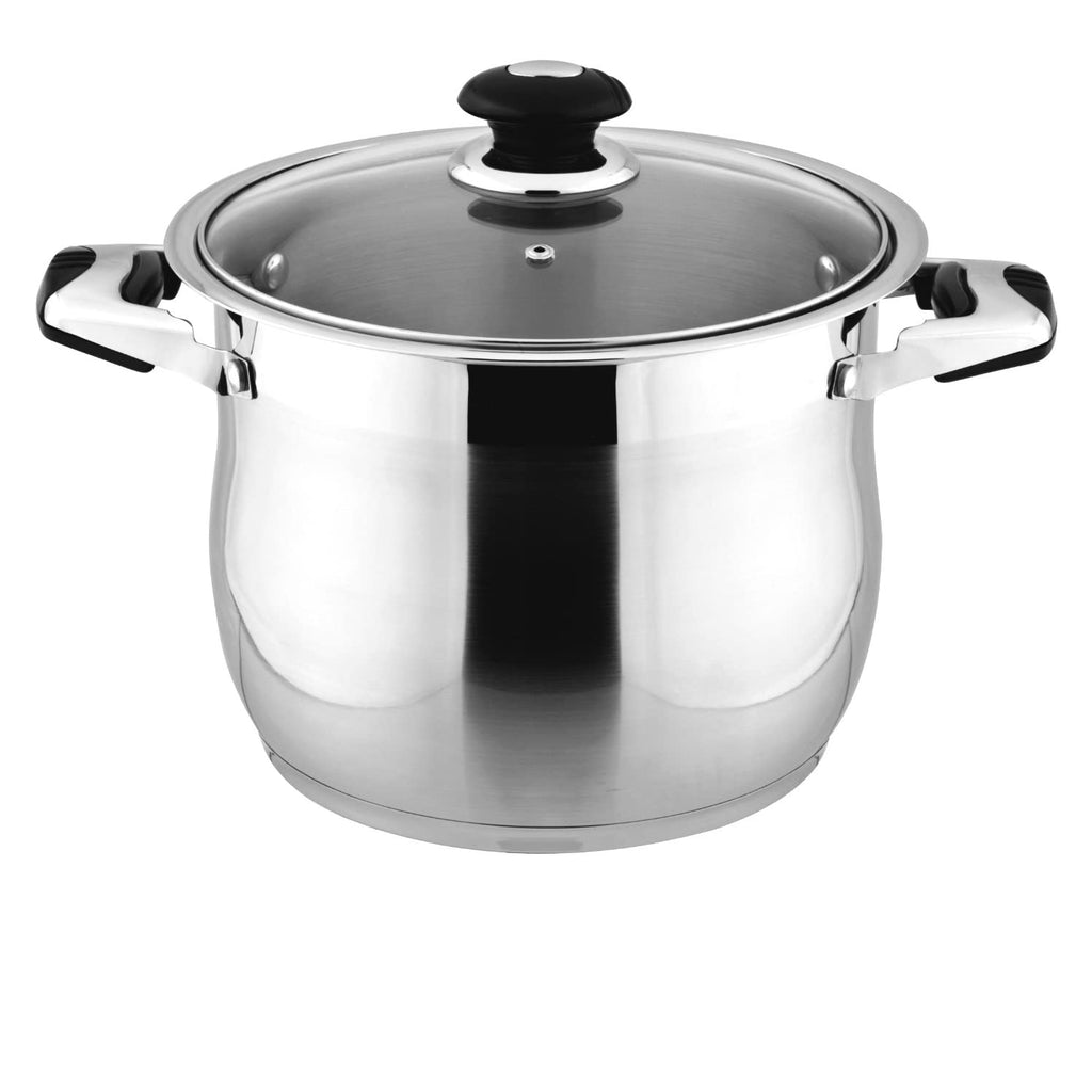 18/10 Stainless Steel 40 Quart Stockpot with Glass Lid P101219