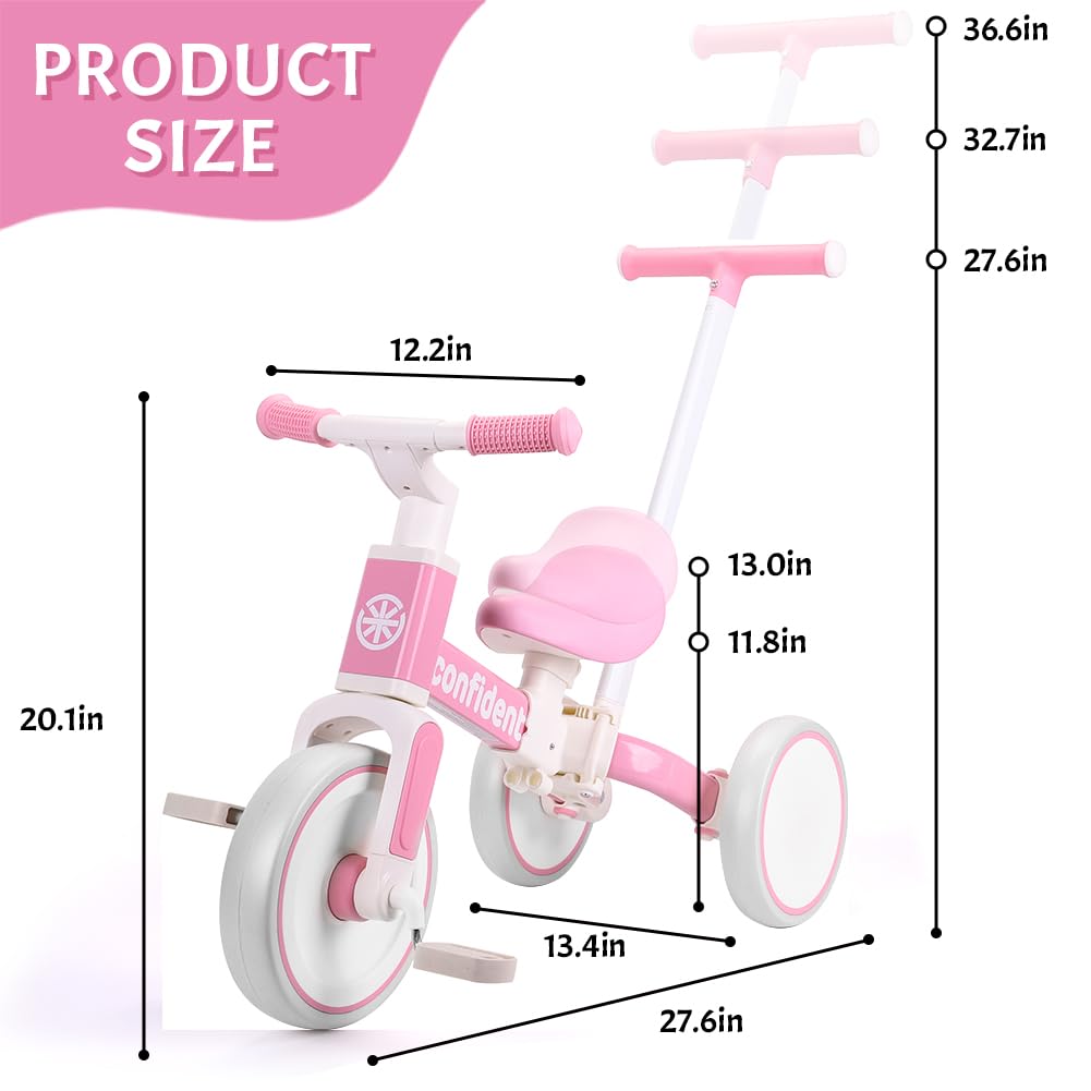Tricycle for Toddlers 1-3 Year Olds, 5 in 1 Toddler Balance Bike J221746