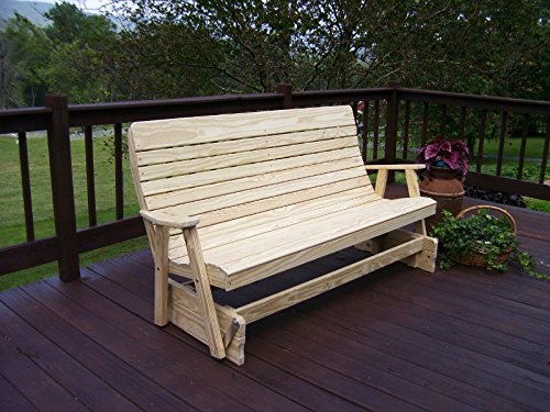 Unfinished Pine Patio Glider Bench D576