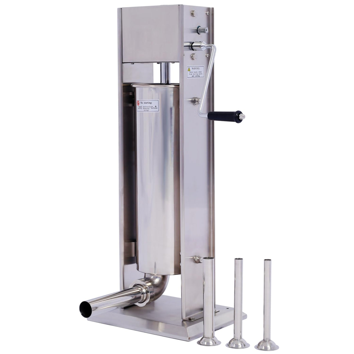 Stainless Steel Vertical Sausage Stuffer 15LB/7L with 4 Stuffing Tubes O37779