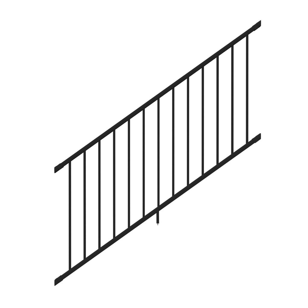 6 ft. x 36 in. Textured Black Aluminum Stair Rail Kit H3908