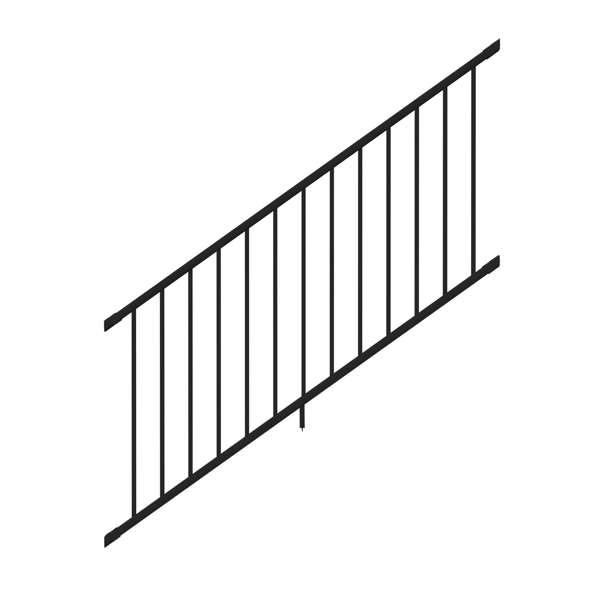 6 ft. x 36 in. Textured Black Aluminum Stair Rail Kit H3908