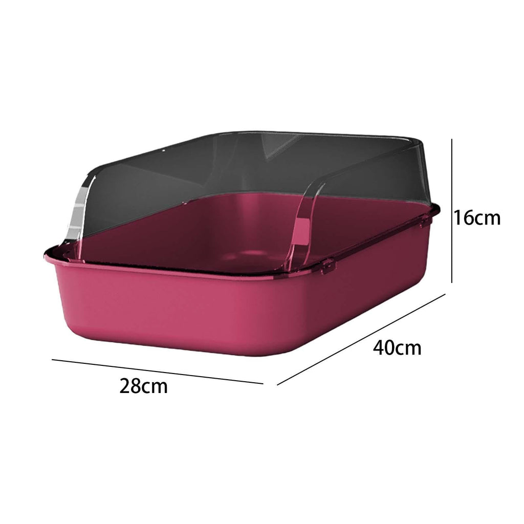 Open Top Sifting Litter Box High Sided Portable Semi Enclosed Pink G2645