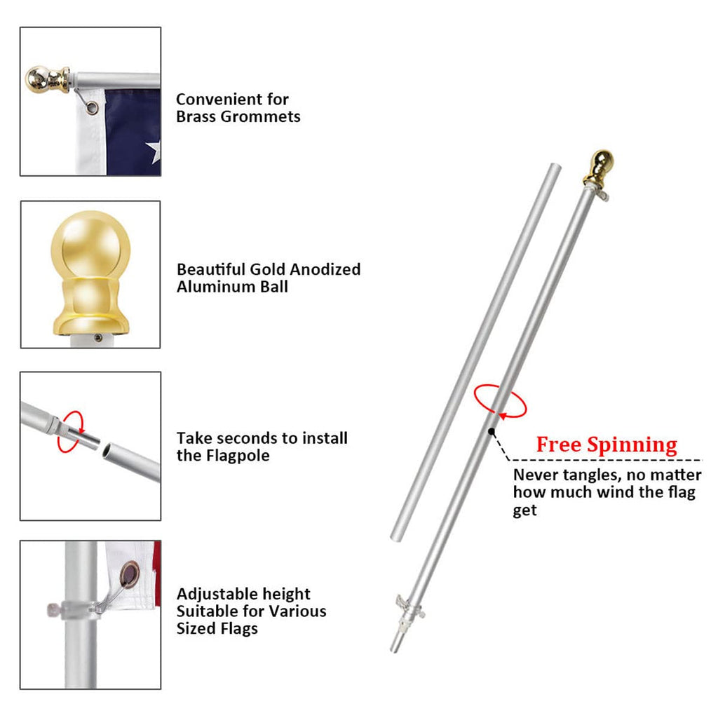 6ft Outdoor Flagpole Z13298