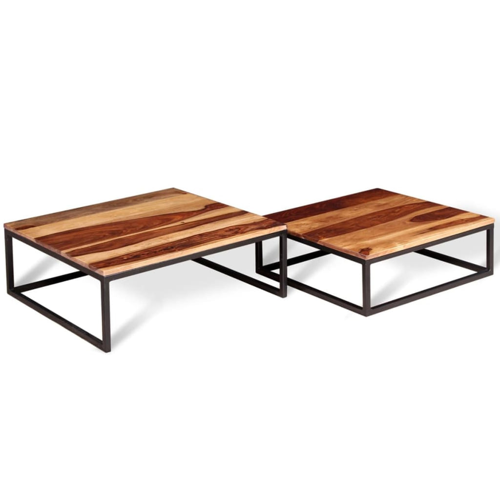 Two Piece Nesting Coffee Table Solid Sheesham Wood Z73940