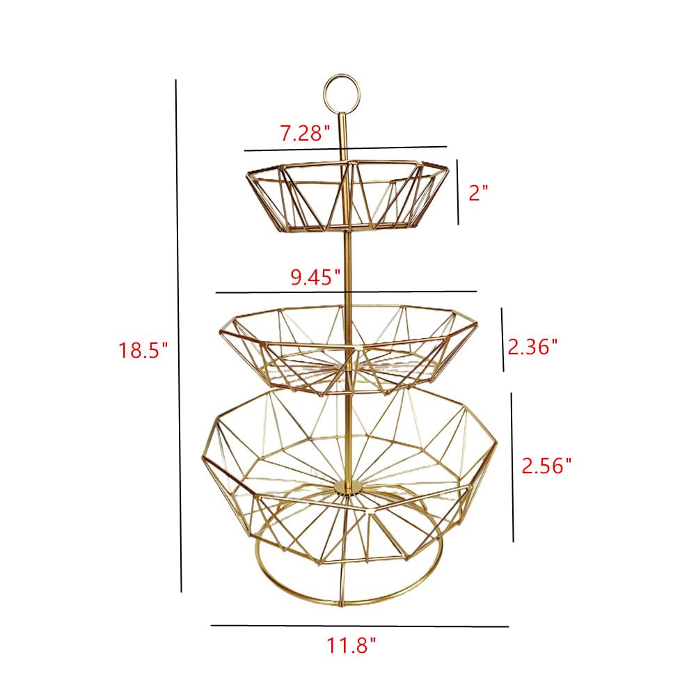 3 Tier Metal Wire Fruit Basket Stand R782