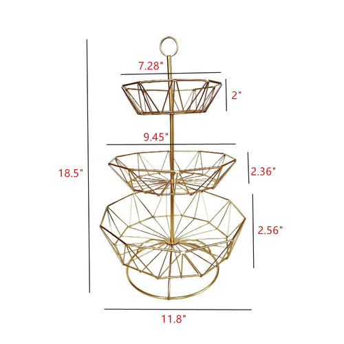 3 Tier Metal Wire Fruit Basket Stand R782