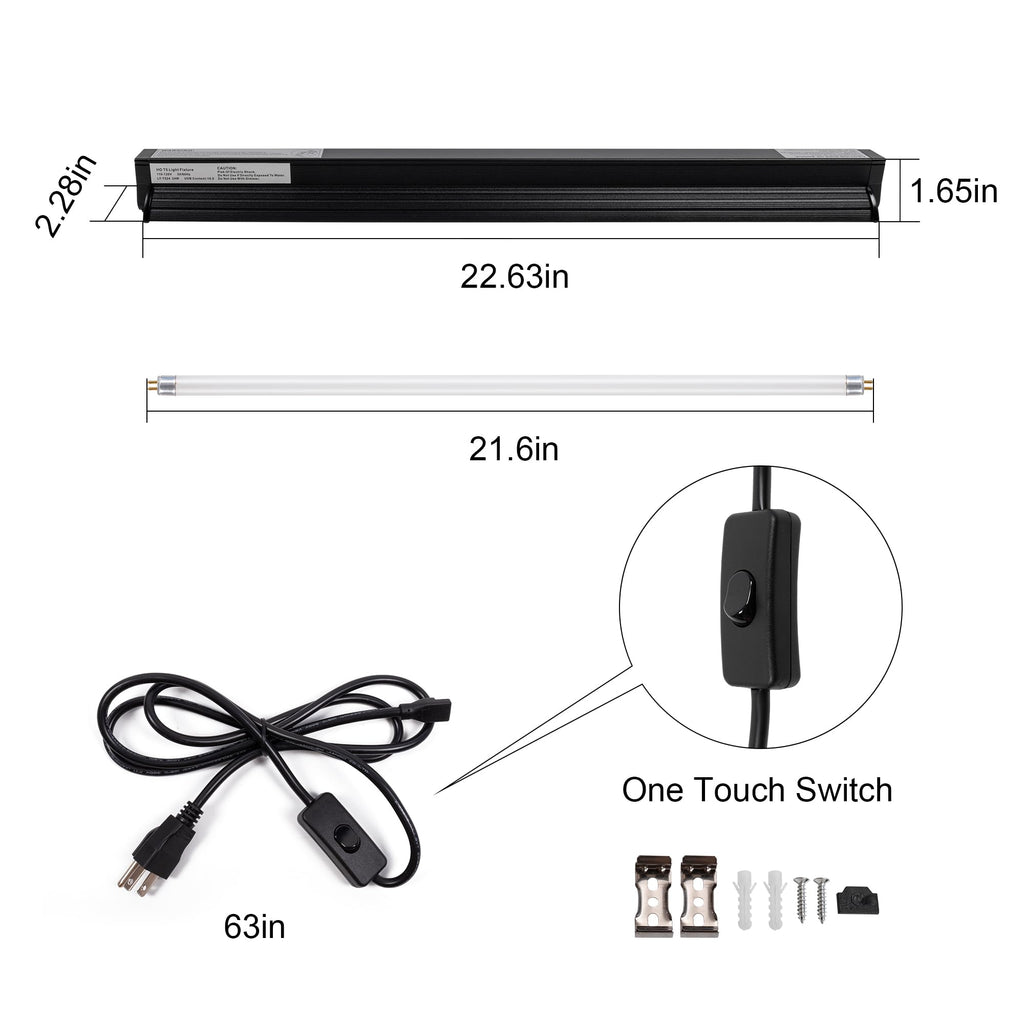 24W T5 5.0 UVB Reptile Light Kit H4866