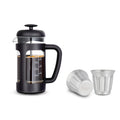 French Press 12 oz and Stainless Steel Double-Wall Espresso Cups 5 oz Set of 2 F222
