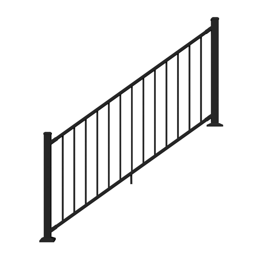 6 ft. x 36 in. Textured Black Aluminum Stair Rail Kit H3908
