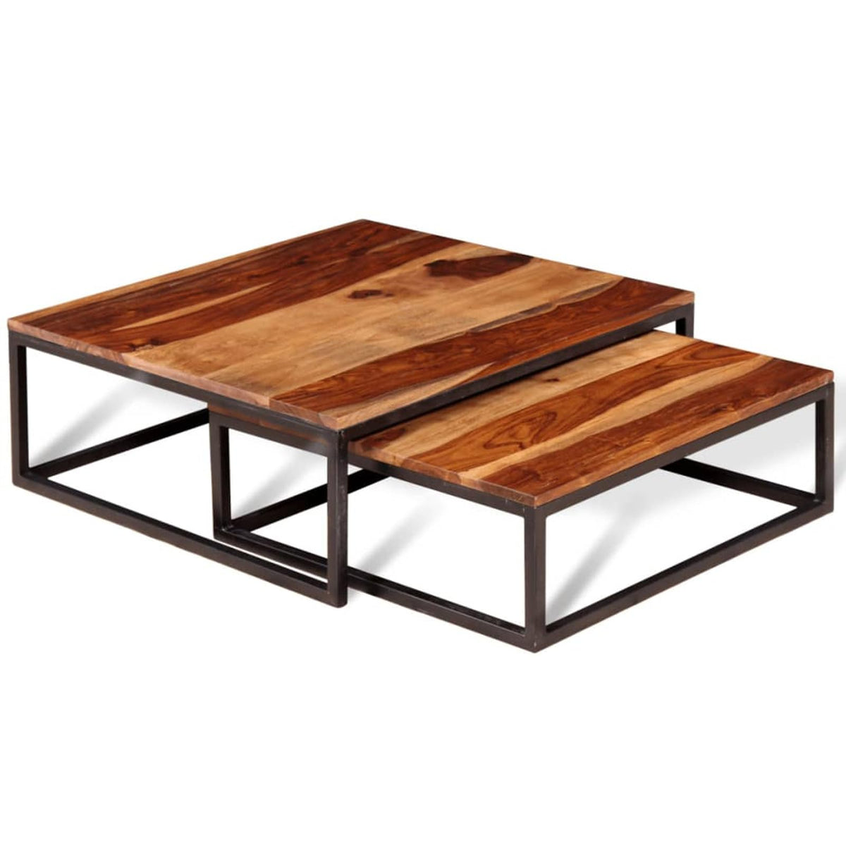 Two Piece Nesting Coffee Table Solid Sheesham Wood Z73940