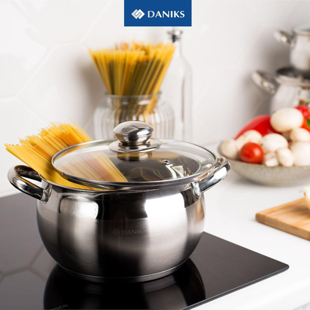 6.5 Quart Stainless Steel Stock Pot with Glass Lid F31246