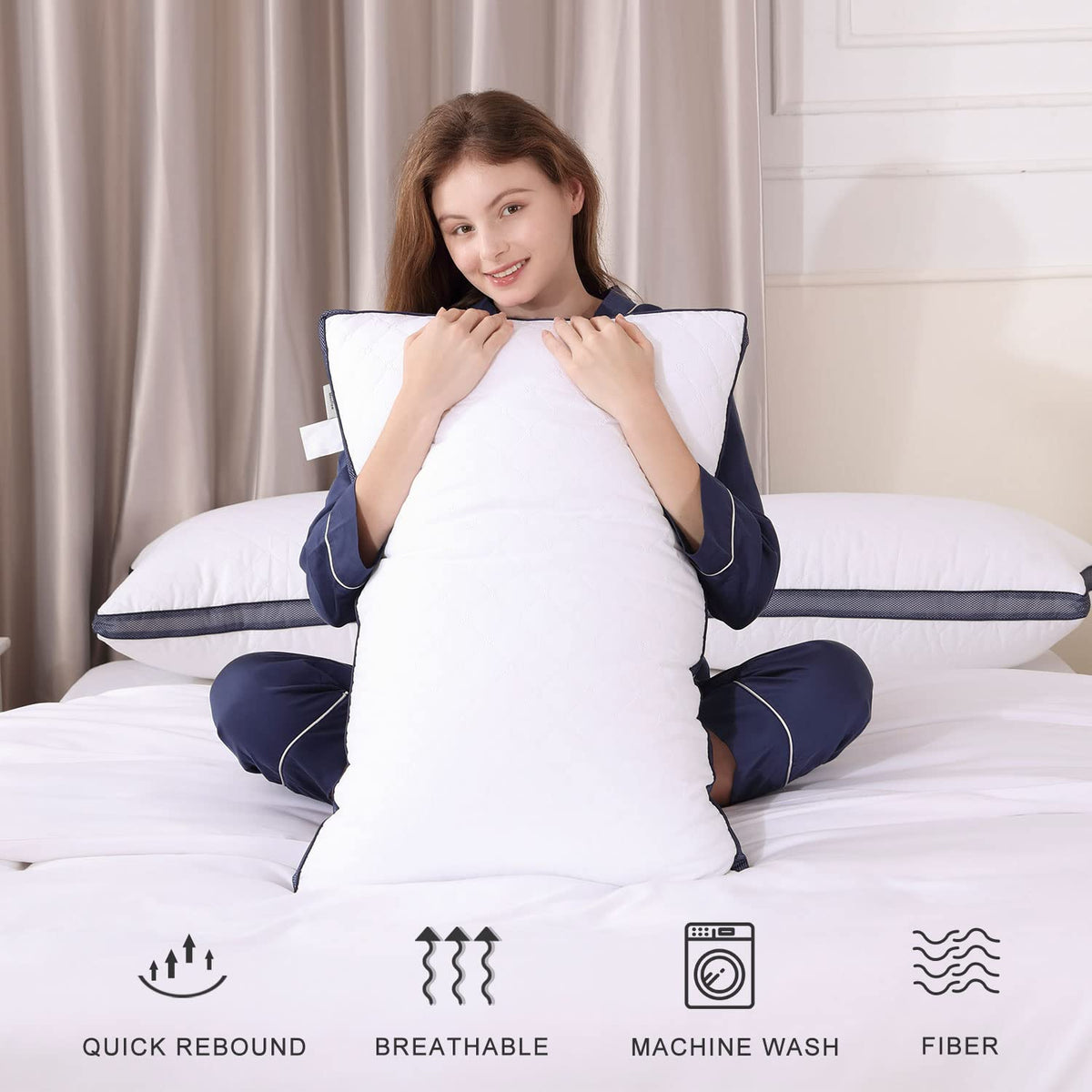 Queen Size Bed Pillows Set of 2 I85164