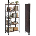 5-Tier Folding Storage Shelf with Woodgrain Finish Q26397