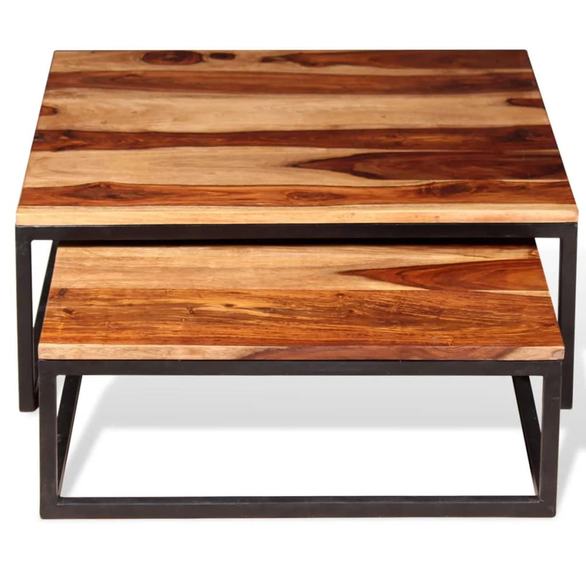 Two Piece Nesting Coffee Table Solid Sheesham Wood Z73940