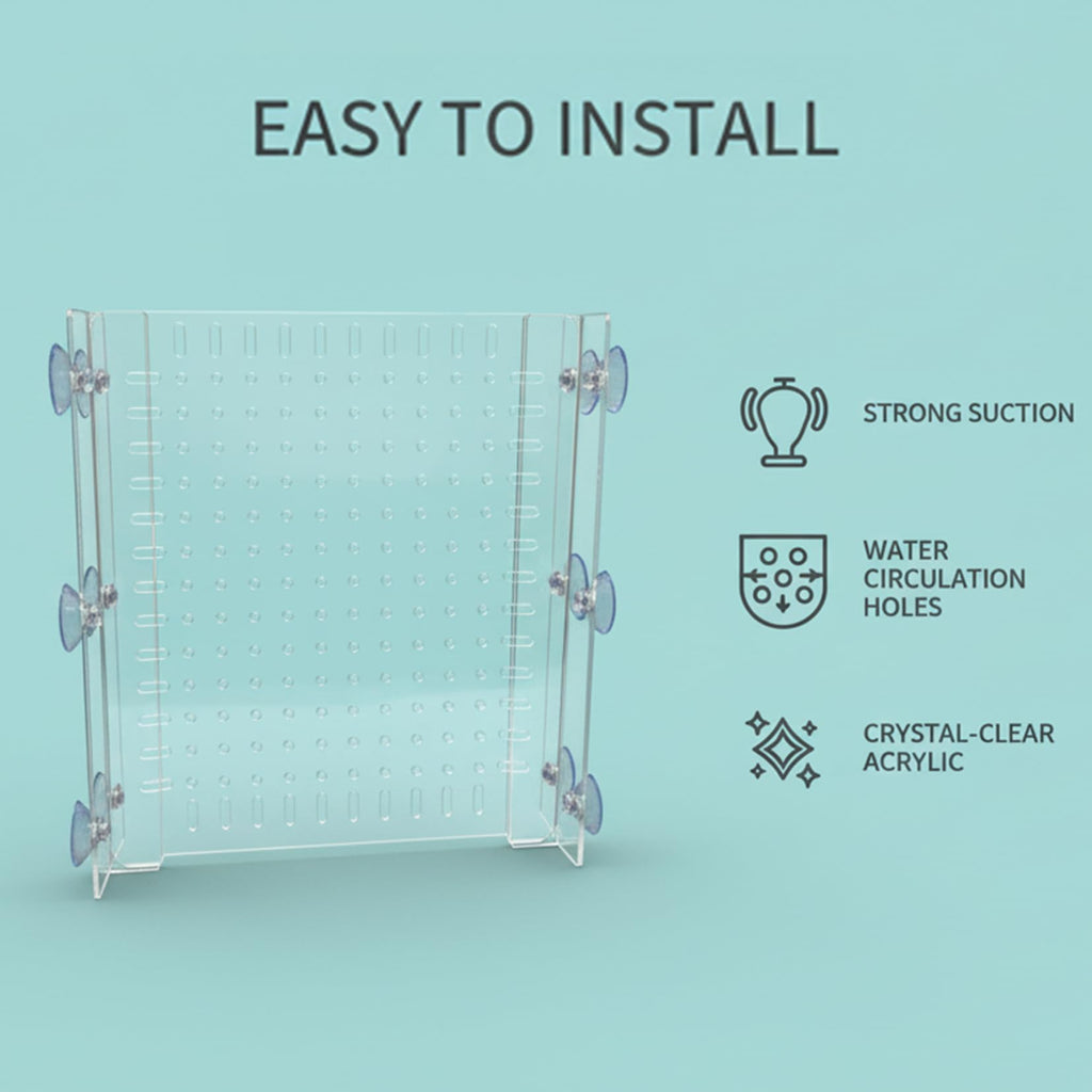 Acrylic Aquarium Divider with Suction Cups S7595
