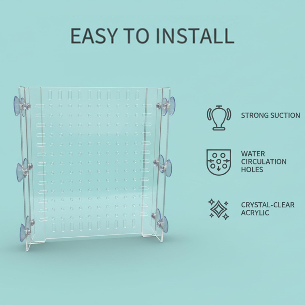 Acrylic Aquarium Divider with Suction Cups S7595