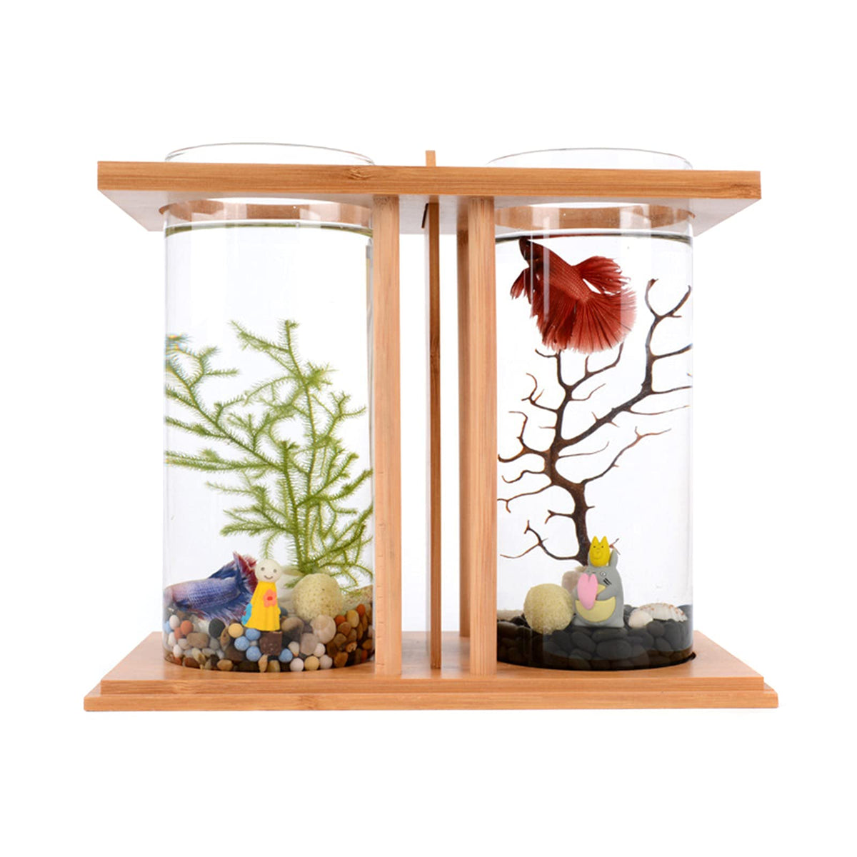 Bamboo Desktop Aquarium with LED Light V170