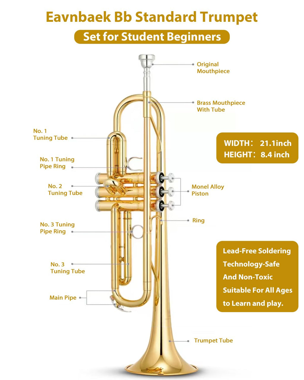 Standard Brass Trumpet Set Y196