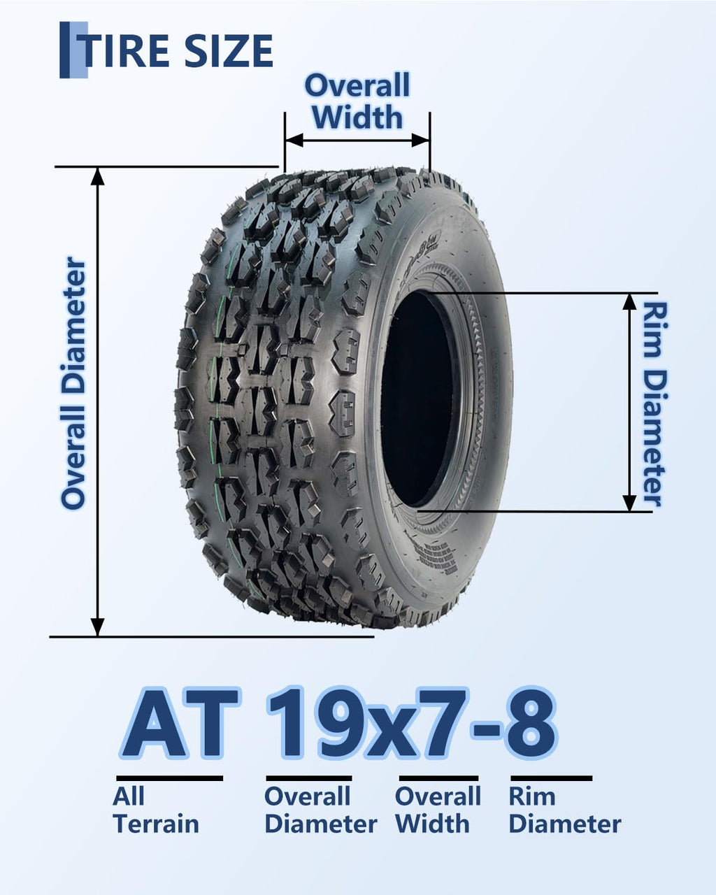 19x7-8 4 Ply Tubeless All-Terrain Tires Set of 2 N975081