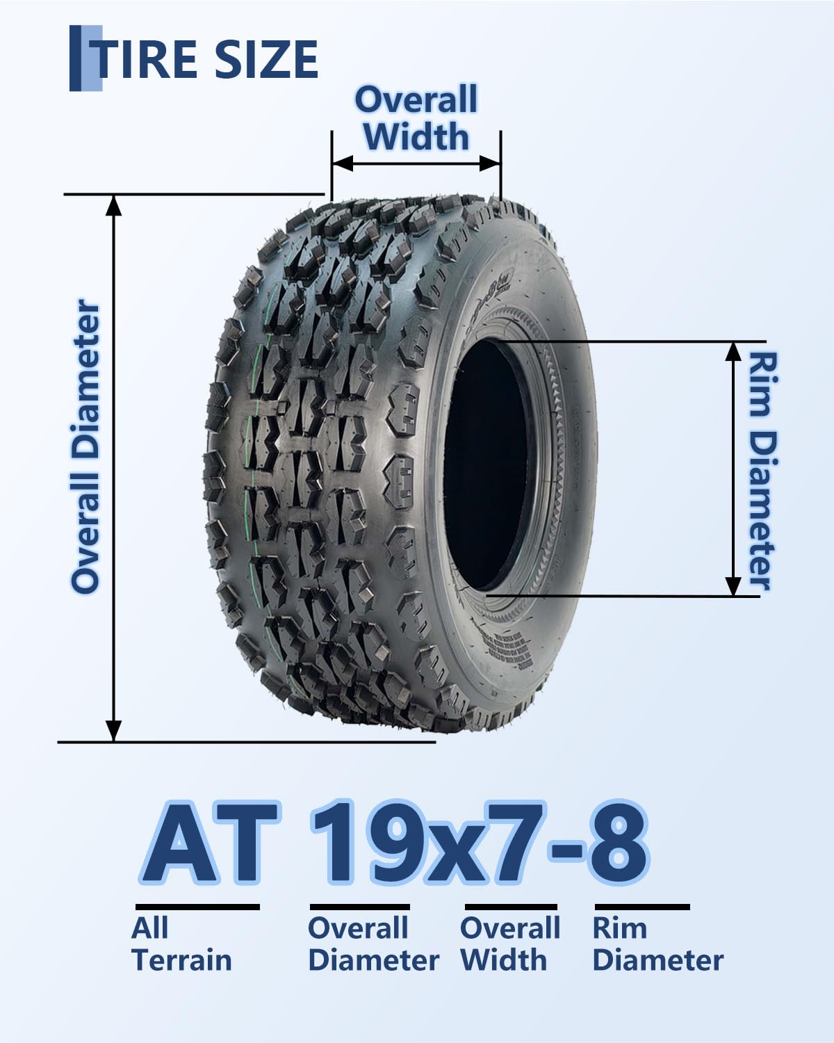 19x7-8 4 Ply Tubeless All-Terrain Tires Set of 2 N975081