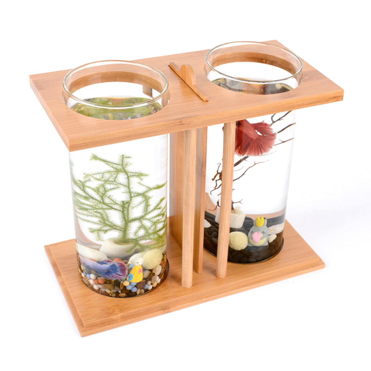 Bamboo Desktop Aquarium with LED Light V170
