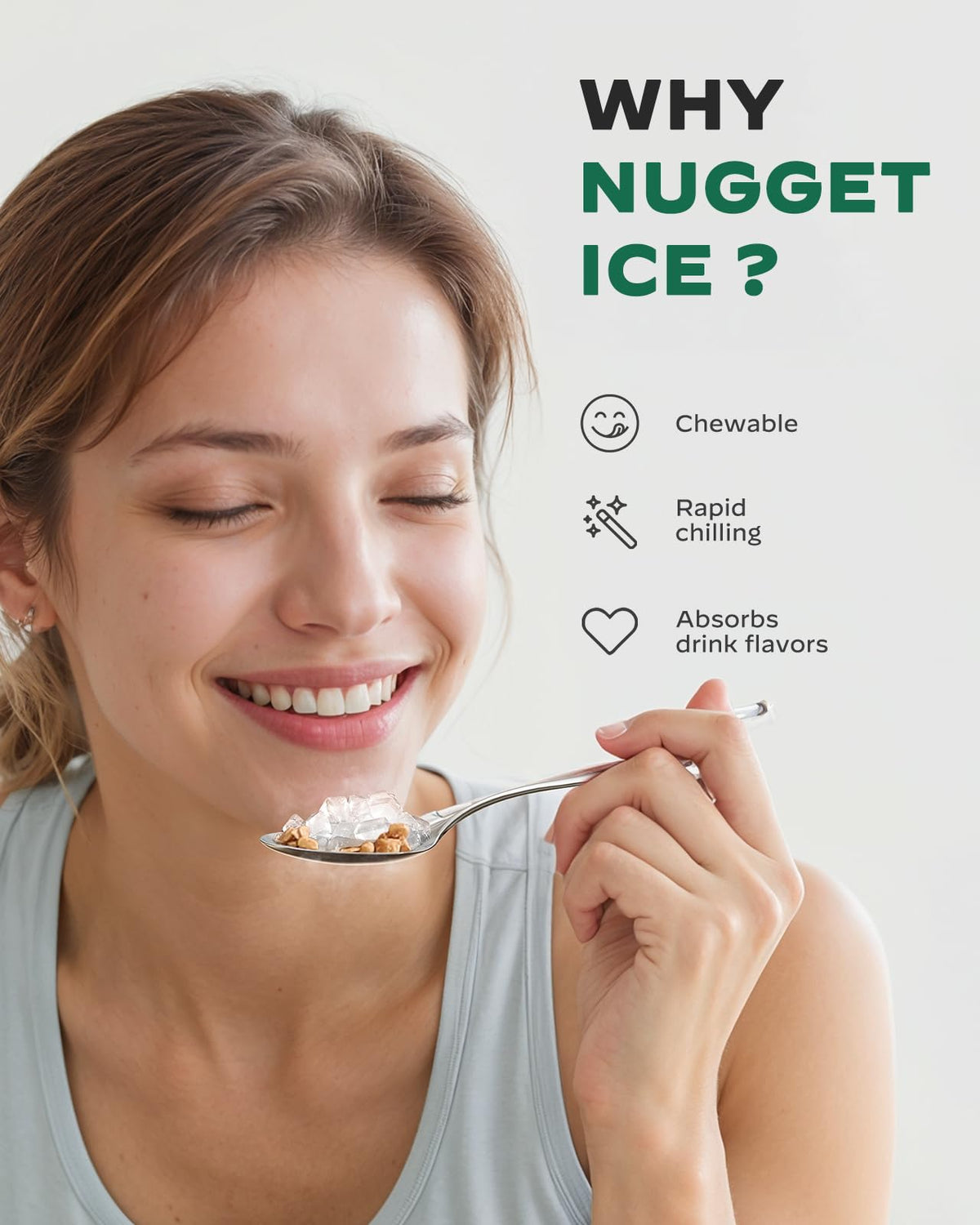 Nugget Pebble Ice Maker Countertop with Self-Cleaning C563471