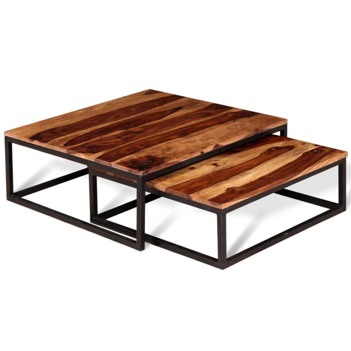 Two Piece Nesting Coffee Table Solid Sheesham Wood Z73940