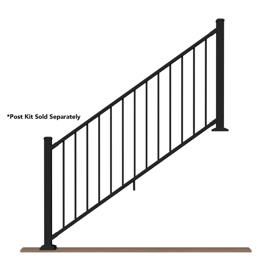 6 ft. x 36 in. Textured Black Aluminum Stair Rail Kit H3908