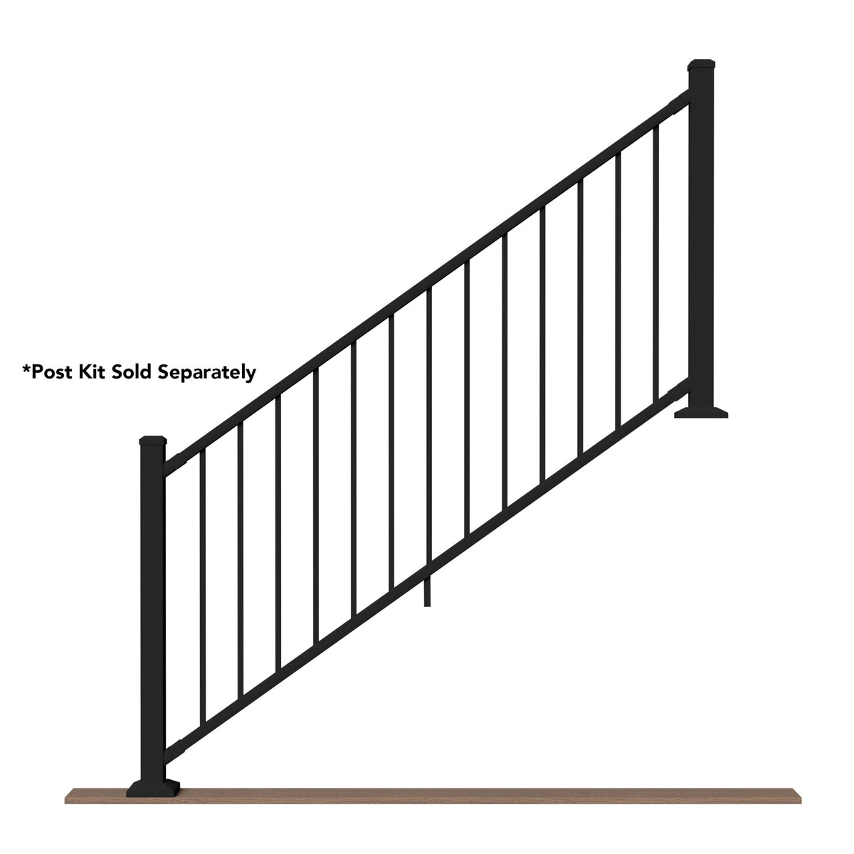 6 ft. x 36 in. Textured Black Aluminum Stair Rail Kit H3908
