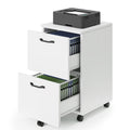 2 Drawer White Rolling Wood File Cabinet V790863