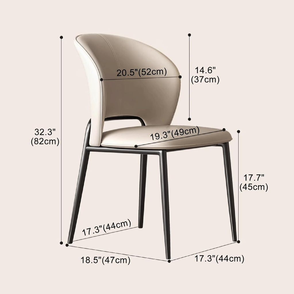 Black Faux Leather Dining Chairs with Metal Legs O4819