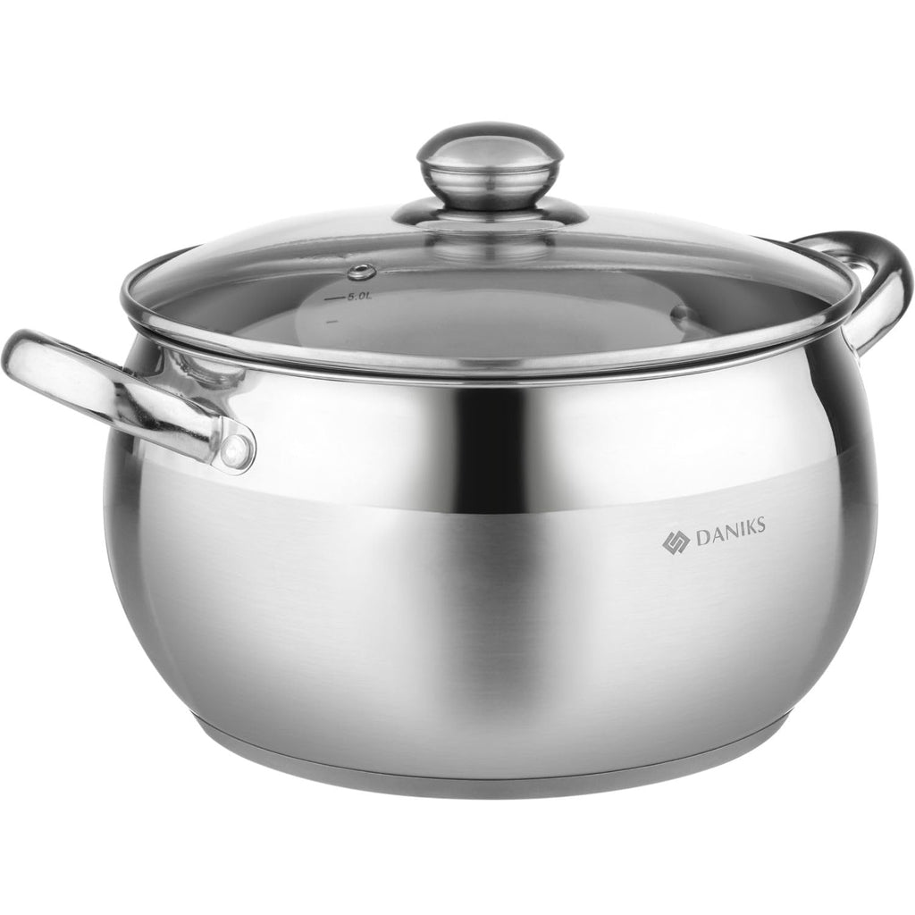 6.5 Quart Stainless Steel Stock Pot with Glass Lid F31246