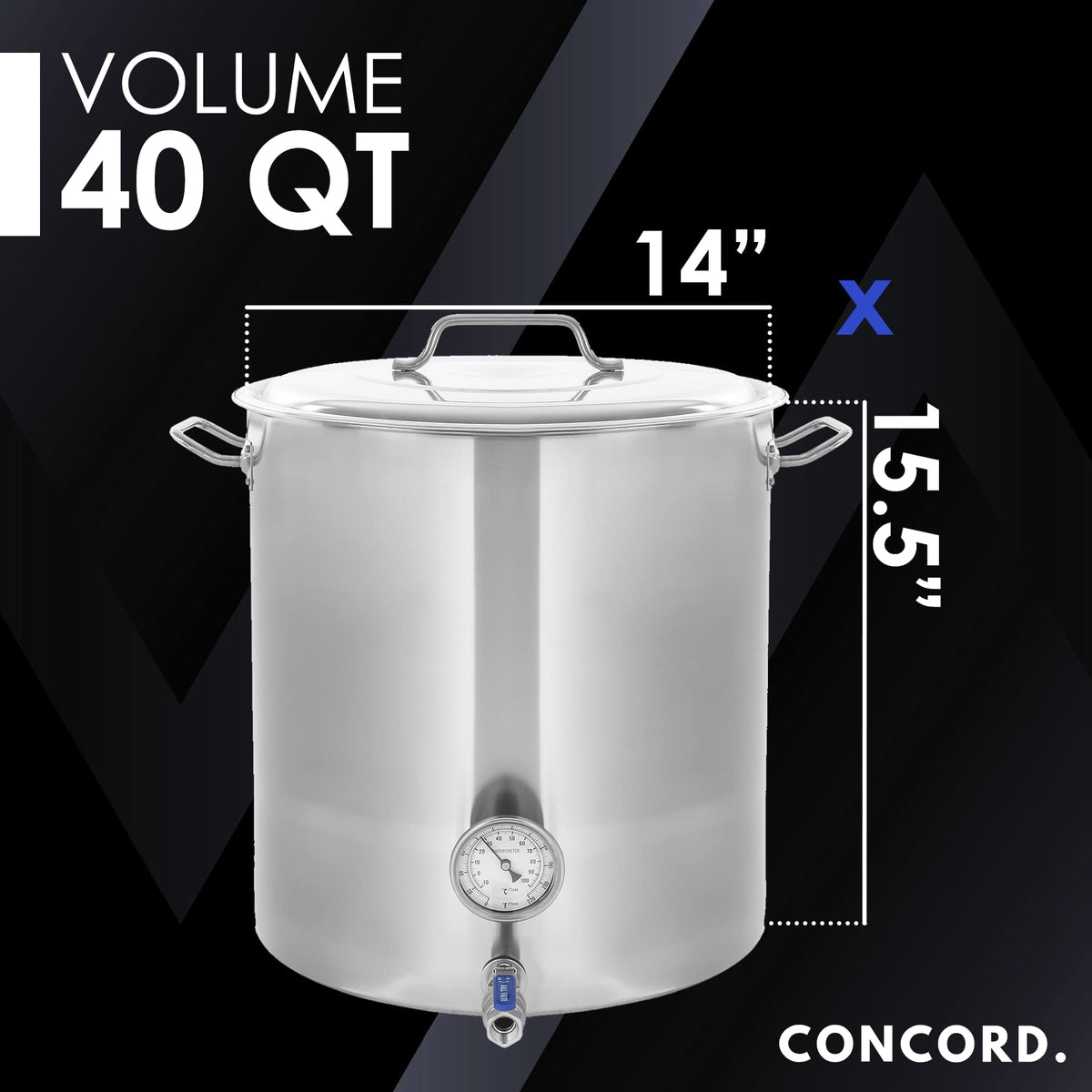 Stainless Steel 40 QT Stock Pot + Propane Burner M805
