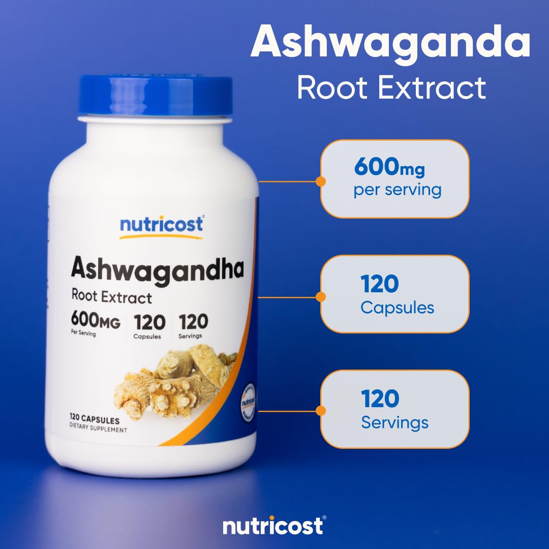 Ashwagandha Herbal Supplement 600mg 120 Capsules V66827