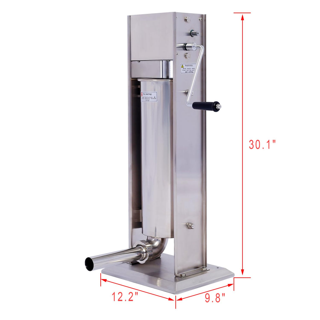 Stainless Steel Vertical Sausage Stuffer 15LB/7L with 4 Stuffing Tubes O37779
