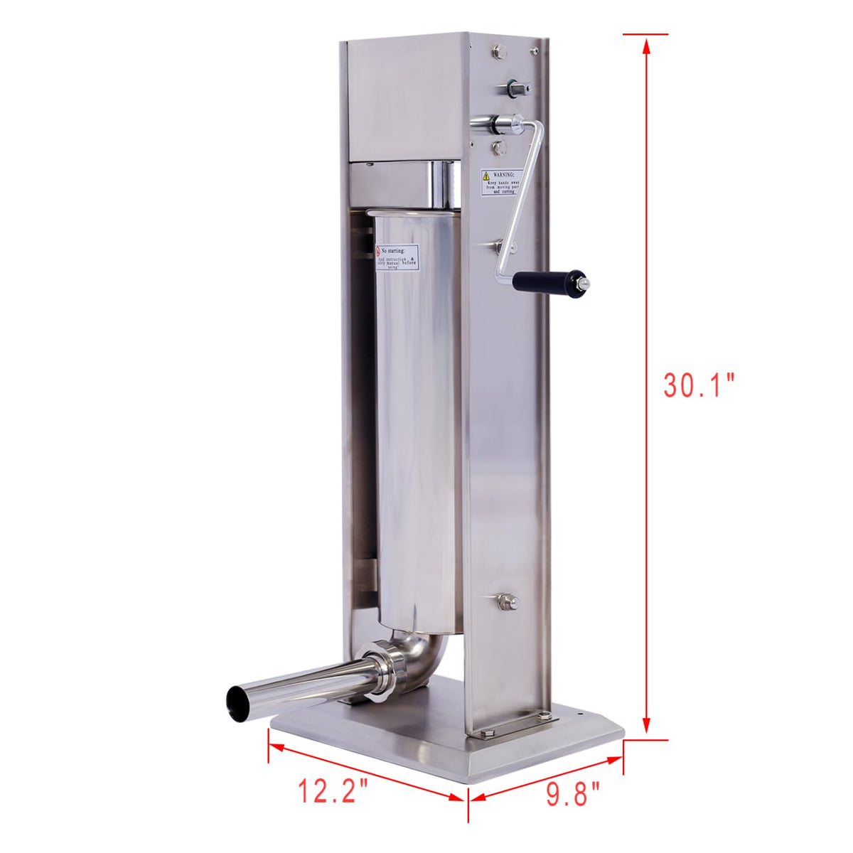 Stainless Steel Vertical Sausage Stuffer 15LB/7L with 4 Stuffing Tubes O37779
