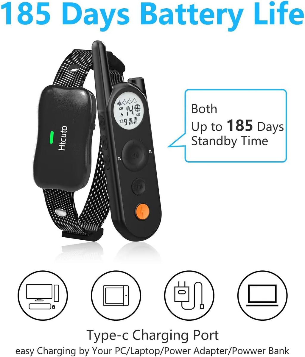 Wireless Dog Fence & Electronic Training Collar 2 in 1, IPX7 Waterproof L8759