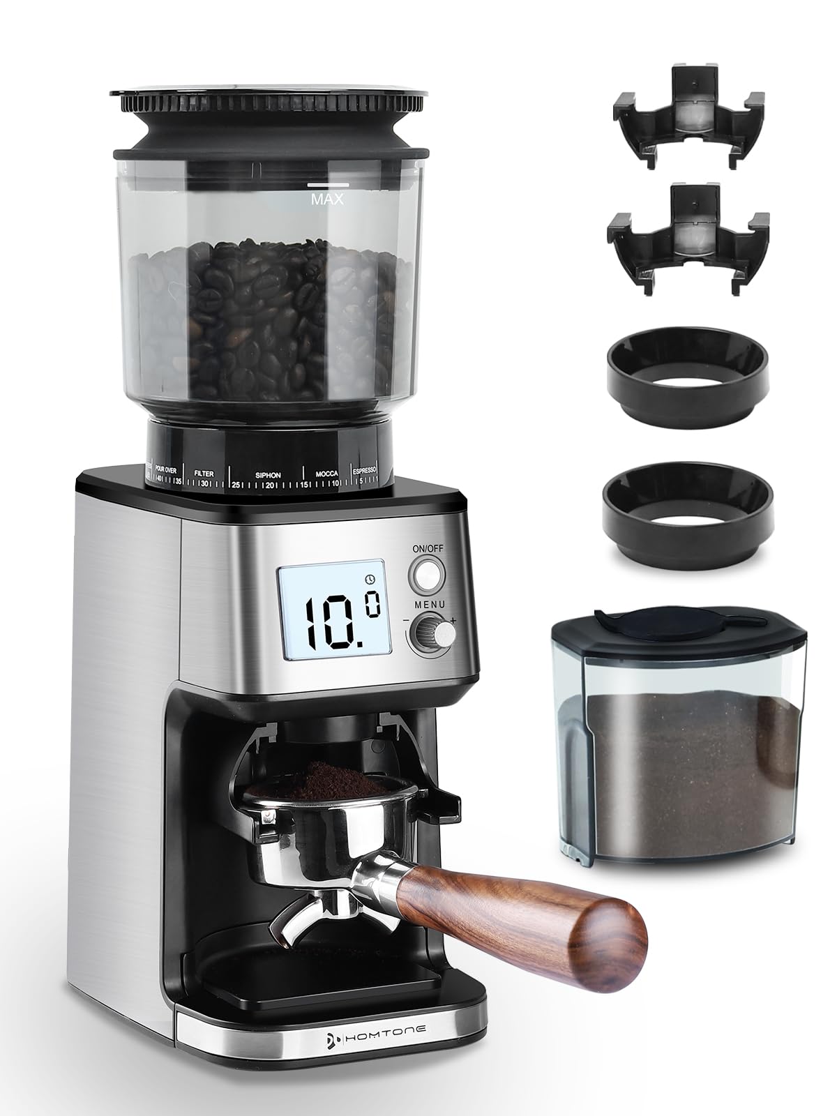 Conical Burr Espresso Coffee Grinder 51mm Stepless Electric N175