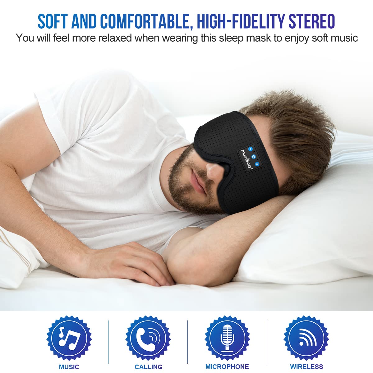 3D Bluetooth Sleep Mask Headphones Pack of 2 L6460