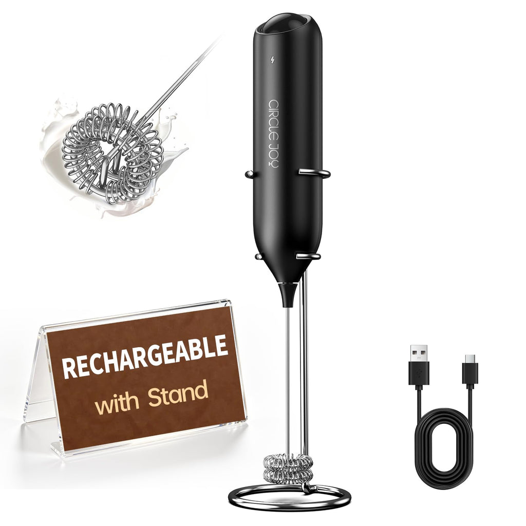 Rechargeable Handheld Milk Frother with Stand W92618