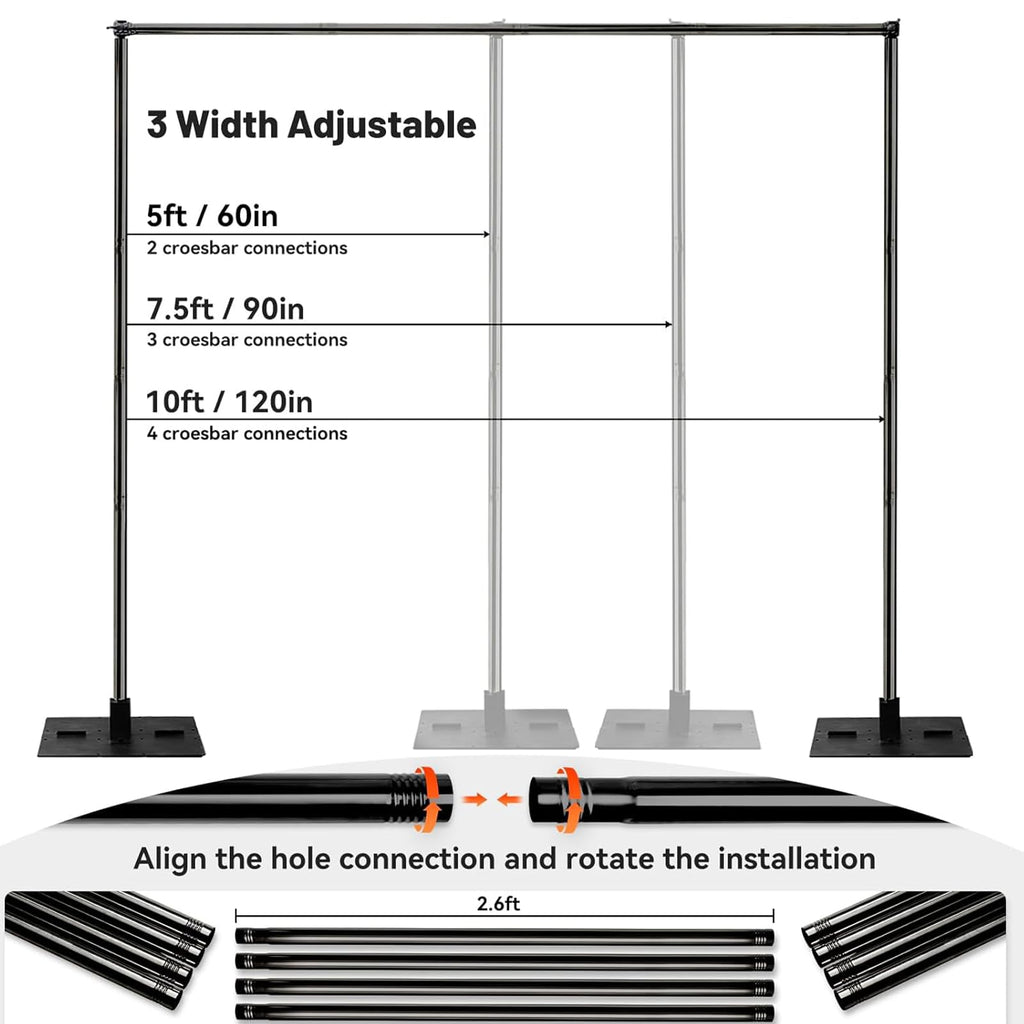 10x10ft Adjustable Heavy Duty Pipe and Drape Backdrop Stand T958105