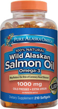 Omega-3 Wild Alaskan Salmon Oil 1000mg Softgels, 210 Count C76589