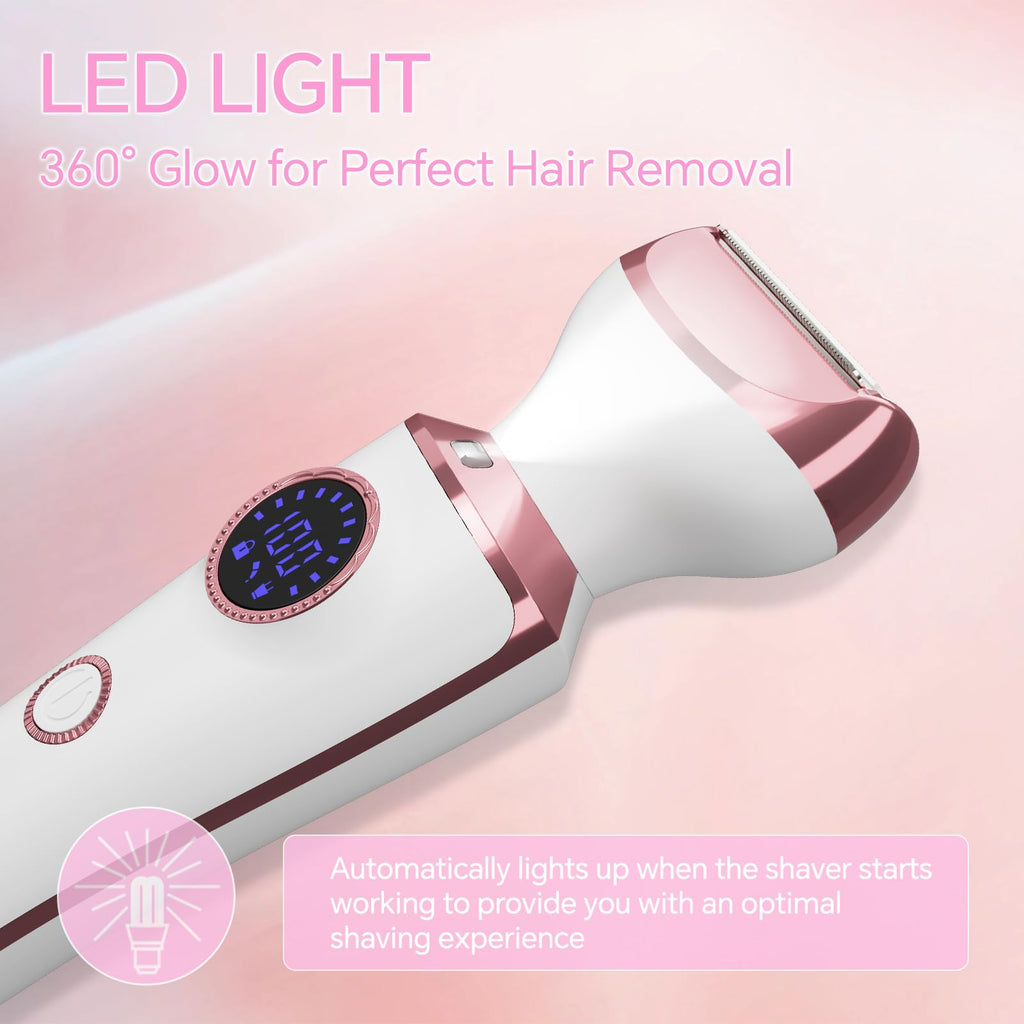 Electric Razor for Women, 4-in-1 Bikini Trimmer & Body Shaver, Rechargeable Wet/Dry D751