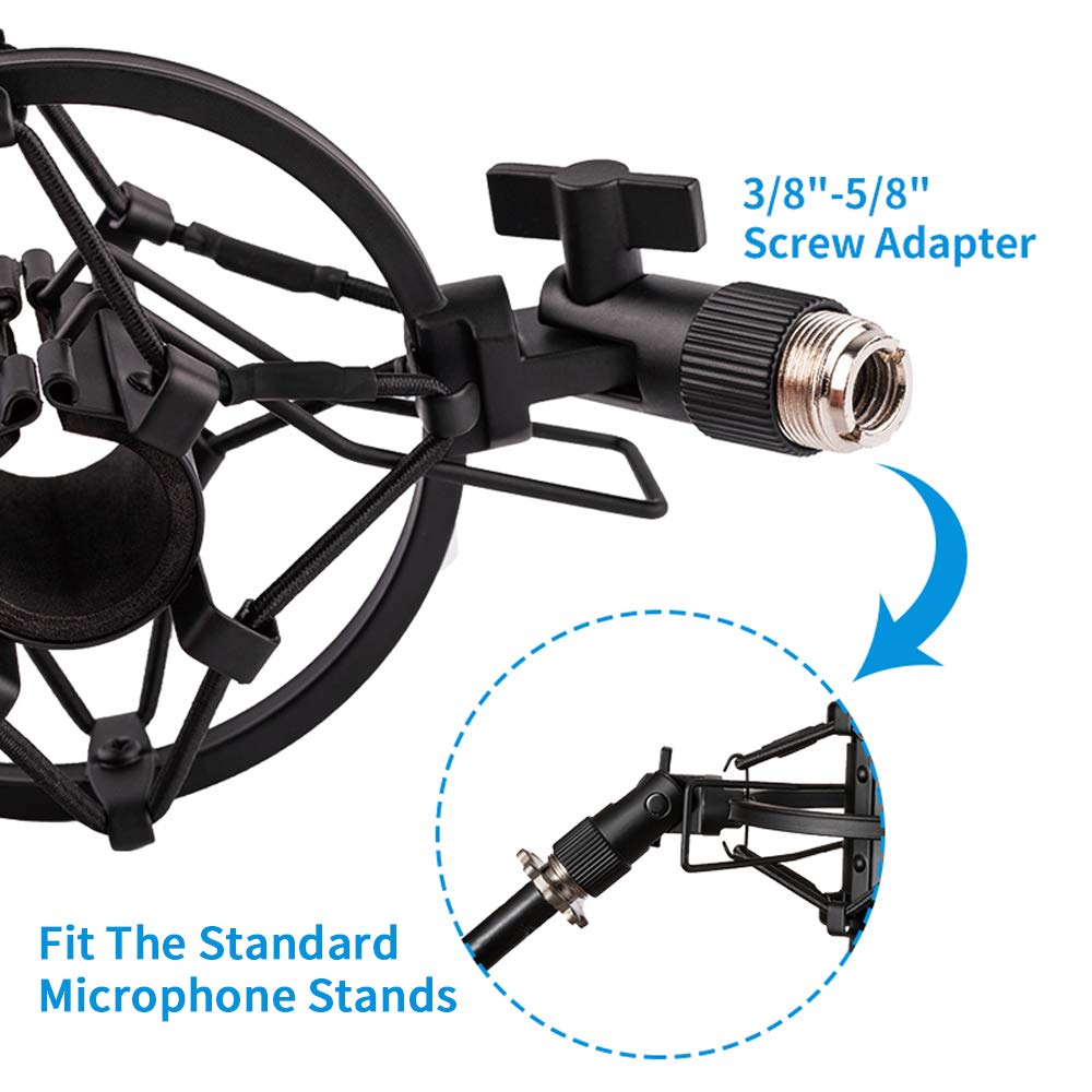 Microphone Shock Mount Holder Clip Anti-Vibration 22mm-26mm Y466