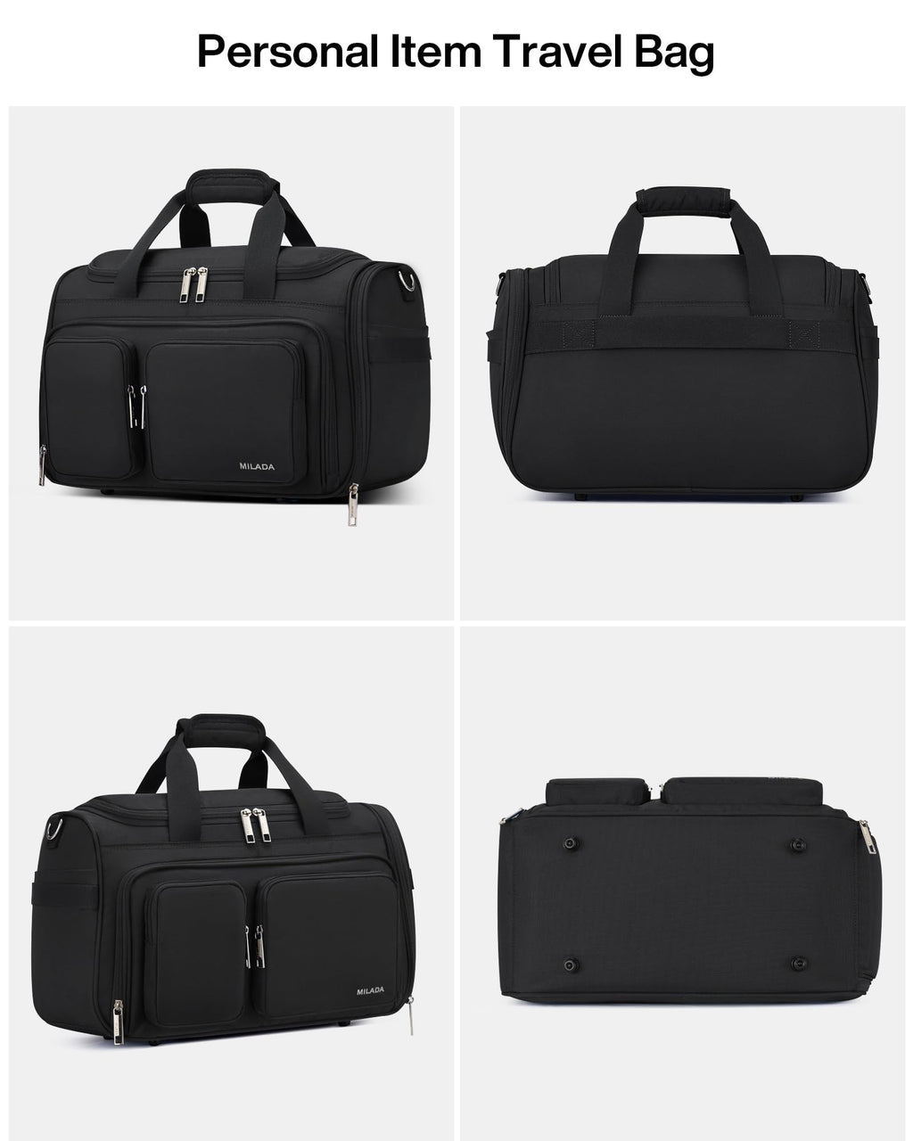 Lightweight Foldable Underseat Carry On Luggage Black K689307