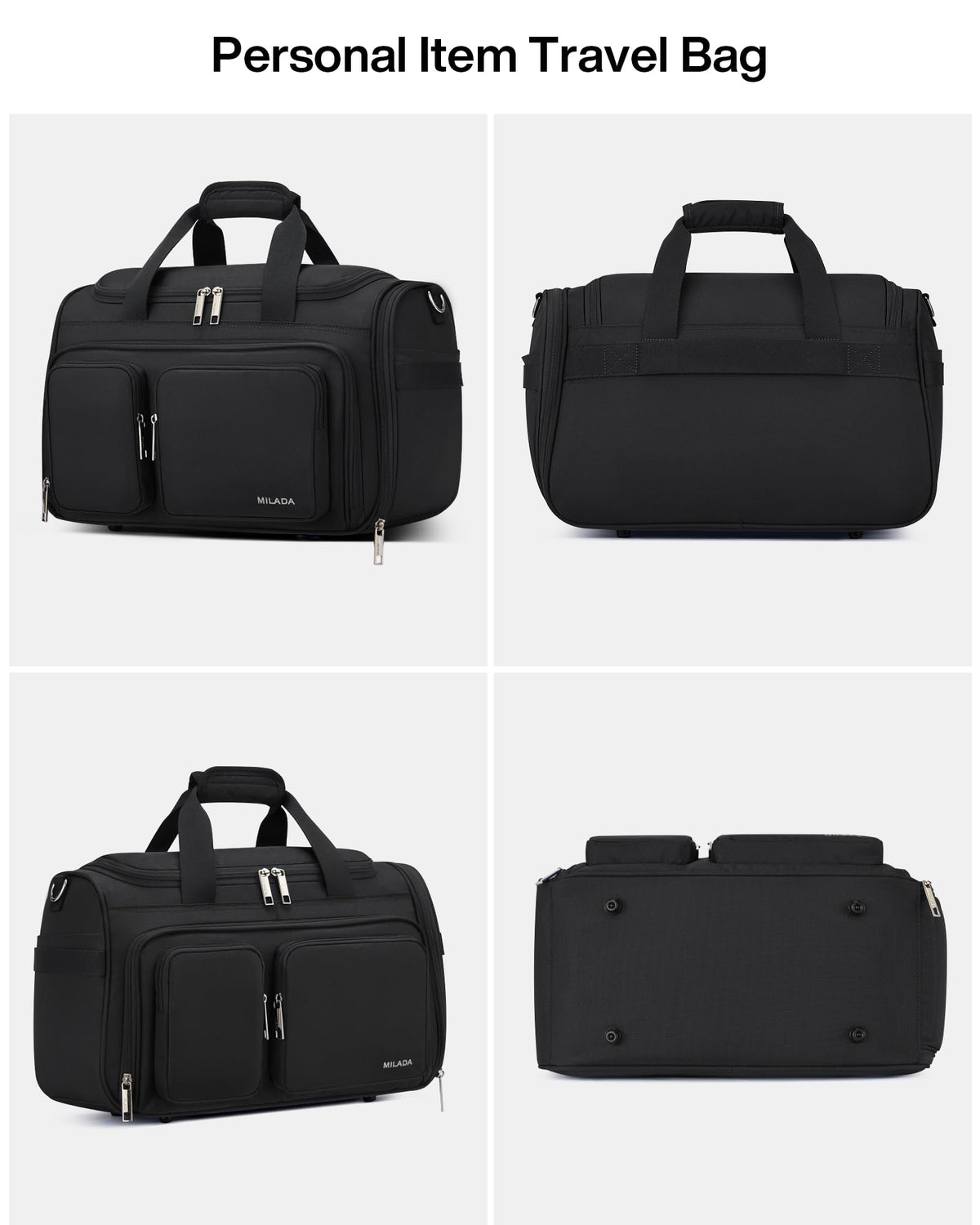 Lightweight Foldable Underseat Carry On Luggage Black K689307