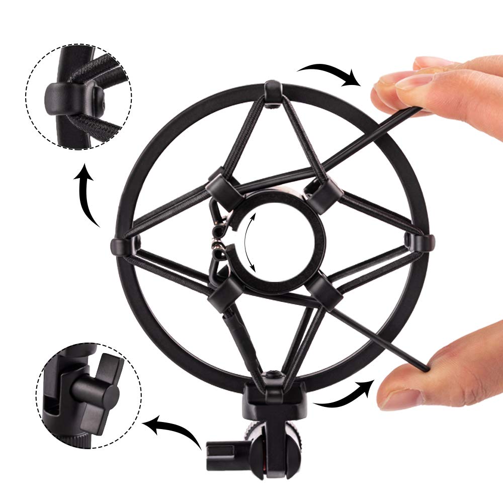 Microphone Shock Mount Holder Clip Anti-Vibration 22mm-26mm Y466