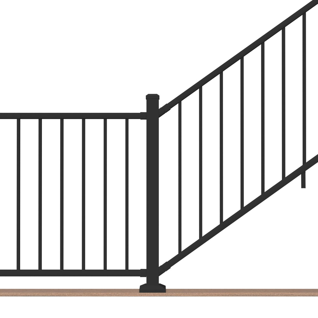 6 ft. x 36 in. Textured Black Aluminum Stair Rail Kit H3908
