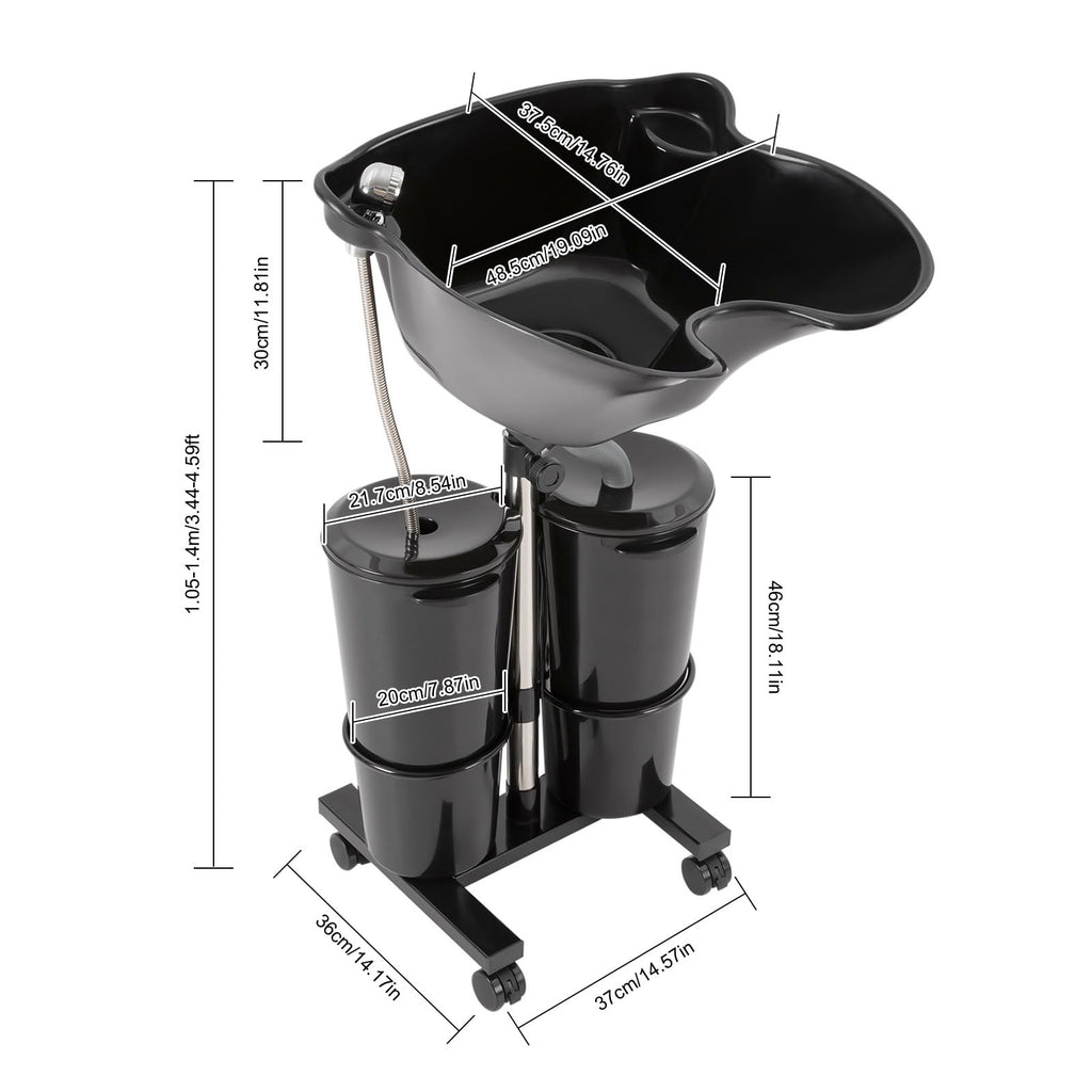 Portable Shampoo Sink with Electric Pump and Adjustable Height V987202